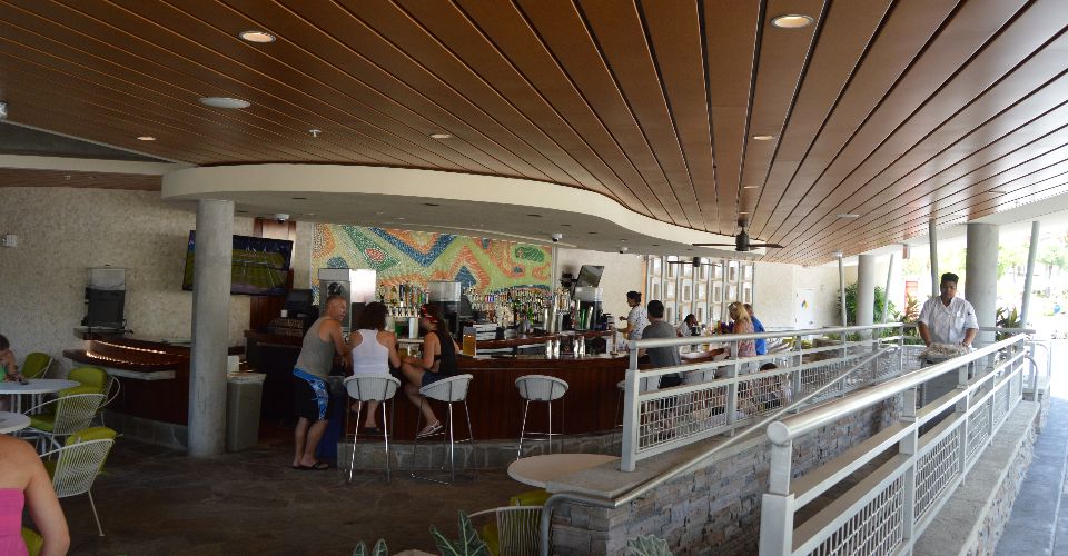 Bar area at the Hideaway Bar and Grill Cabana Bay Beach Resort by the pool 960
