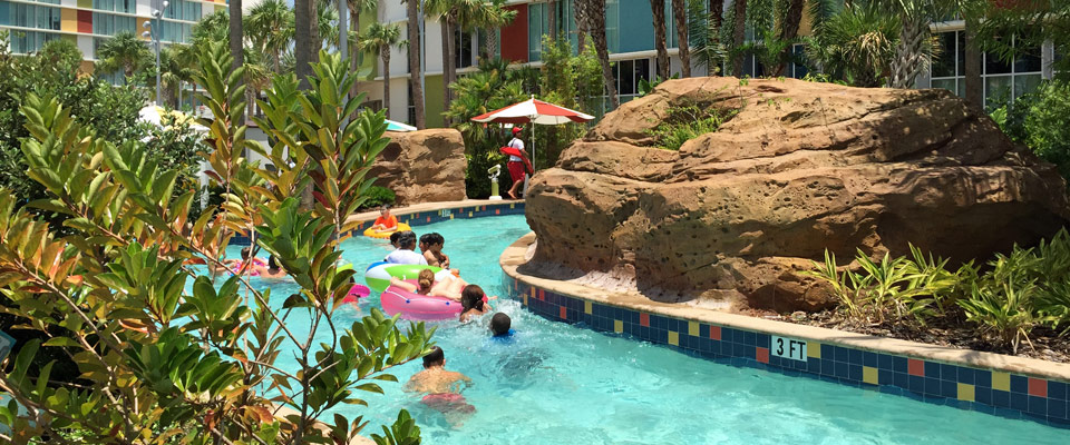 View of the Lazy River at the Cabana Bay Resort in Orlando 960