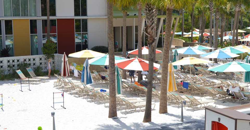 Sandy Beach and Pool Chairs at the pool at the Cabana Bay Resort Universal Orlando 960
