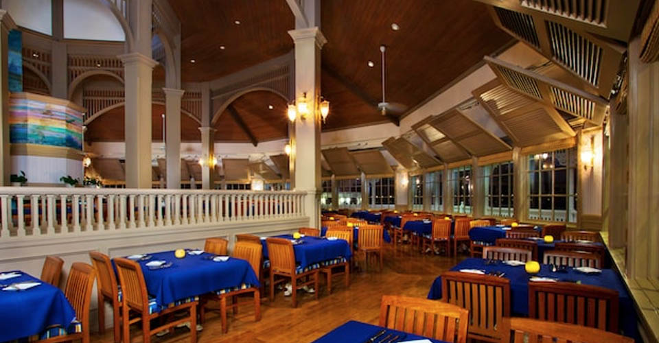Narcoossee's Seafood Restaurant Dining Tables by Windows at the Disney Grand Floridian Resort