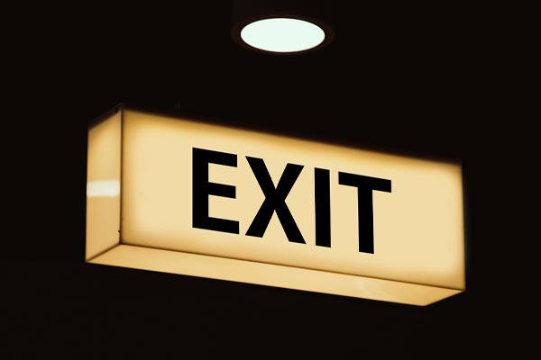 Exit sign in the dark 960