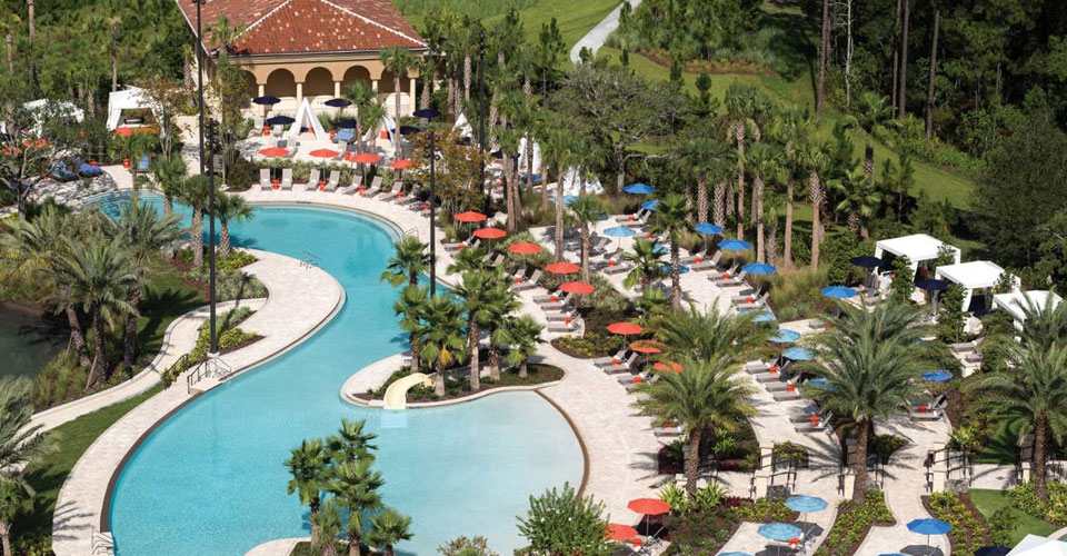 Lazy River entrance zero entry Four Seasons, Best Hotel Pools in Orlando Florida