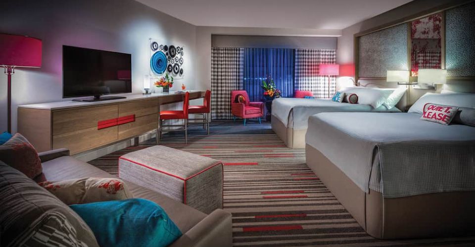Deluxe Room with 2 Queens and a Sleeper Sofa at the Hard Rock Hotel in Orlando 960