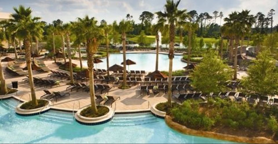 Aerial view of the pools at the Hilton Bonnet Creek Orlando 960