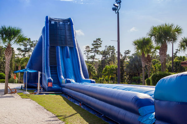 Huge Blow Up Blue Slide at the Holiday Inn Orange Lake Resort in Kissimmee Fl