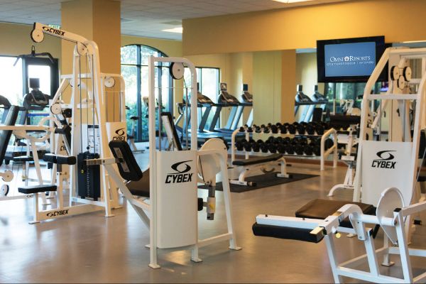 The Fitness Center with workout equipment at the ChampionsGate Omni Orlando 600