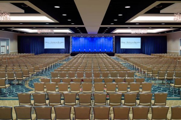 Large meeting space setup for conference at the Omni Orlando 600