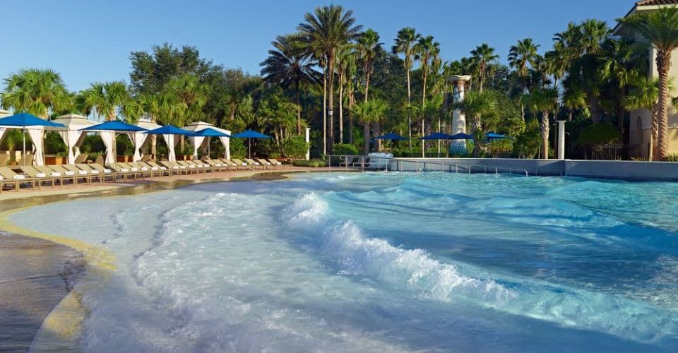 Wave pool gently lapping the edge at the Omni Orlando 960