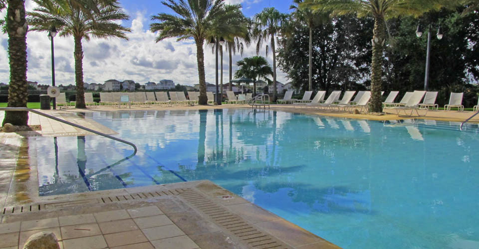 Seven Eagles Pool at one of the Best Hotel Pools in Orlando Florida, overlooking the Golf Course at the Reunion Resort in Orlando 960