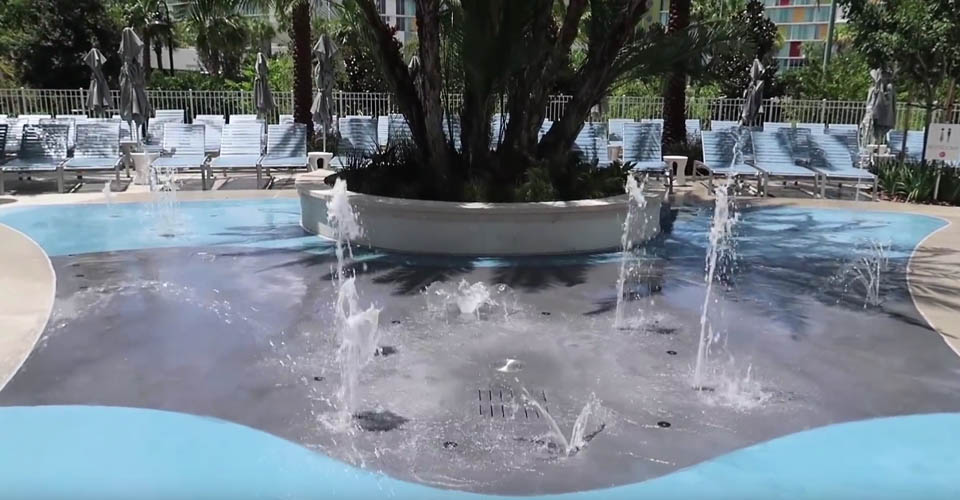 Water Jets at the kids splash pad at Aventura Hotel in Orlando 600
