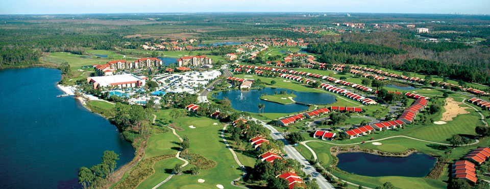 Aerial View of the Holiday Inn Orange Lake Resort in Kissimmee Fl wide