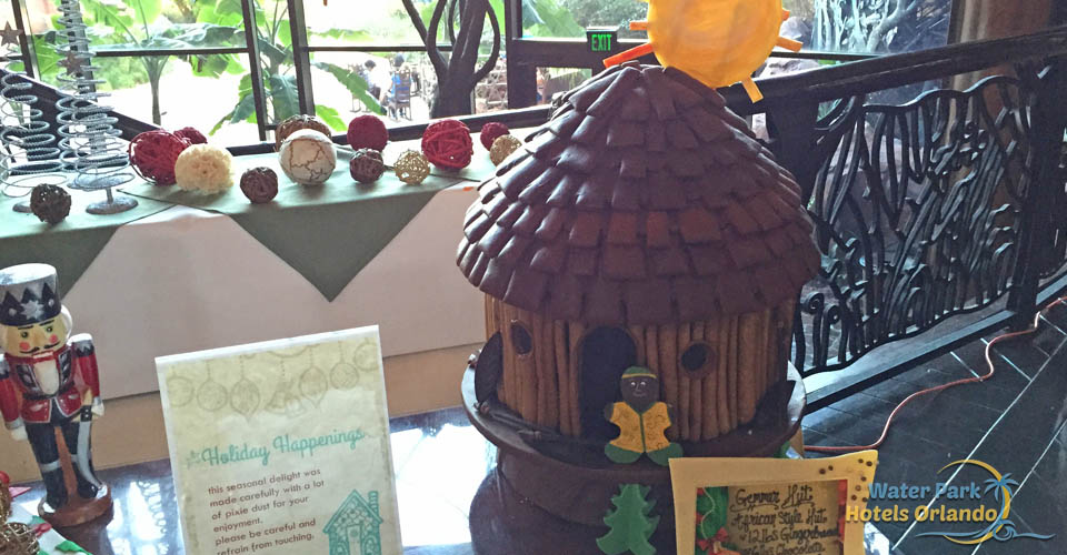 Christmas African Gingerbread Hut in the main lobby at the Disney Animal Kingdom Lodge 960