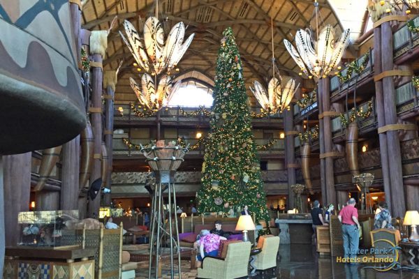 Christmas tree in the main lobby at the Disney Animal Kingdom Lodge 1000