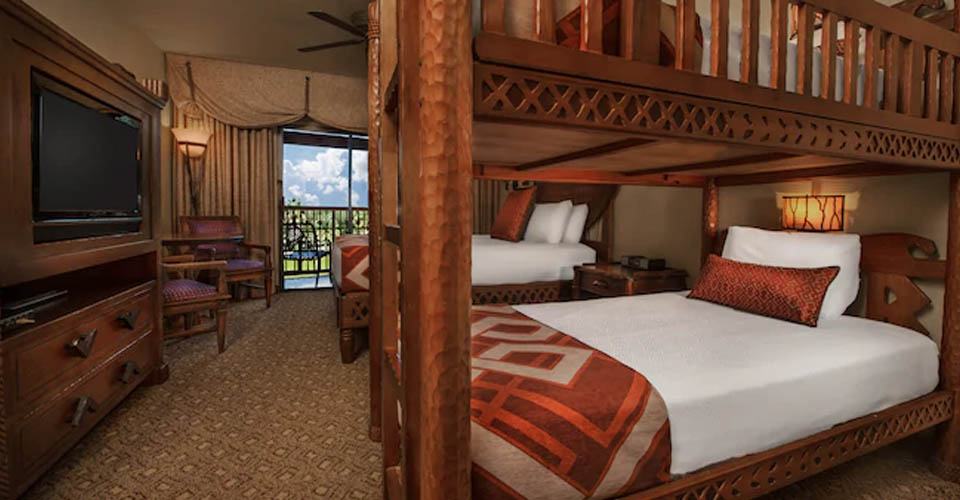 Standard Bunk Bed room with balcony at the Jambo House Animal Kingdom Lodge 960