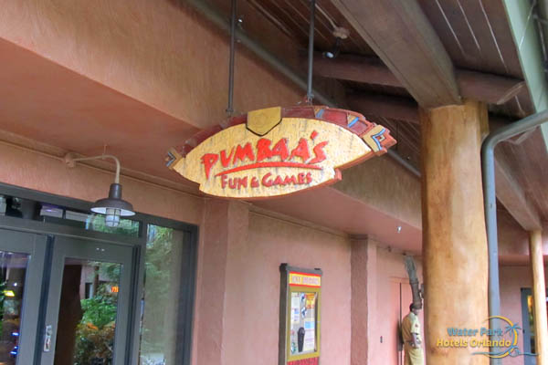 Pumbaa's Arcade sign at Jambo House at the Disney Animal Kingdom Lodge