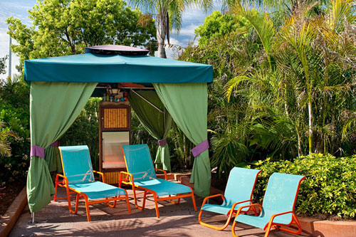 View of Cabana with Chairs and Shade at Aquatica Orlando
