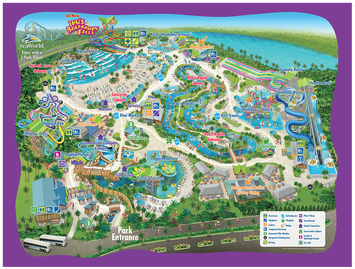 Aquatica SeaWorld Orlando Map And PDF   Aquatica Orlando Park Map 1200 