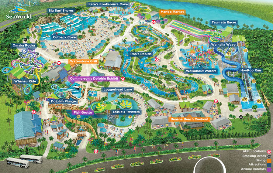 Full size park map of Aquatica Orlando