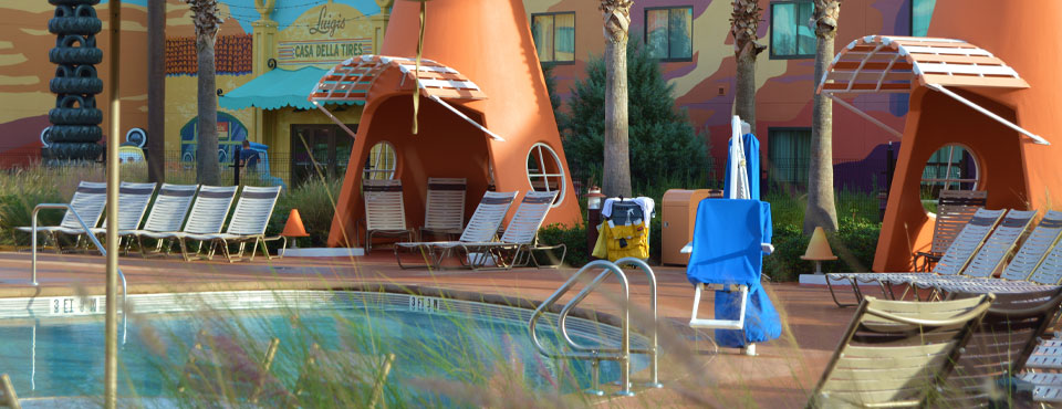 Disney Art of Animation Resort Cars Pool with Cone like Cabanas 960