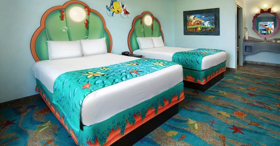 Double Queen Little Mermaid room at the Art of Animation Resort in Orlando 960