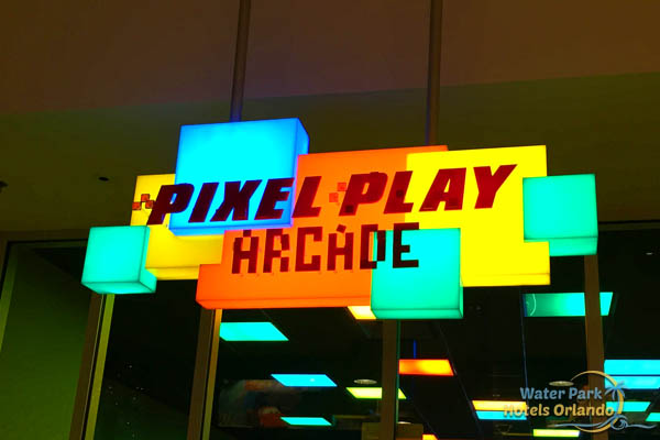 Pixel Play Arcade sign at the Disney Art of Animation Resort