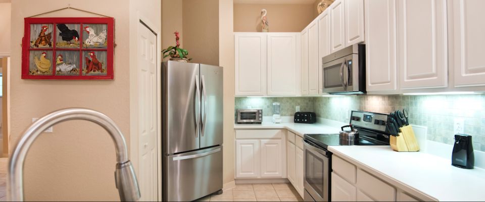 View of a the Kitchen at the 2 Bedroom Andros Villa at the Bahama Bay Resort in Orlando