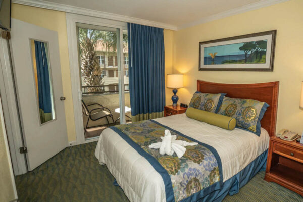 Bedroom in a 1 Bedroom Suite at the Blue Tree Resort in Lake Buena Vista Orlando Fl