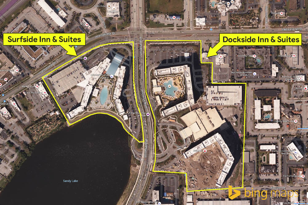 What is the difference between Universal Dockside and Surfside Inn and Suites?
