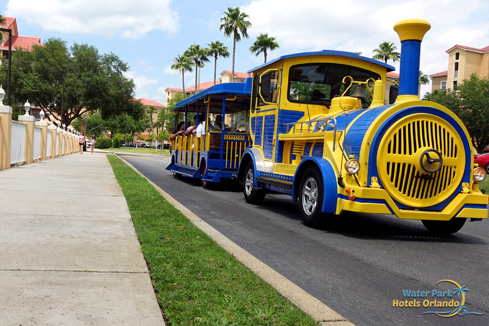Blue shuttle Train  at the Westgate Lakes Resort in Orlando 1000