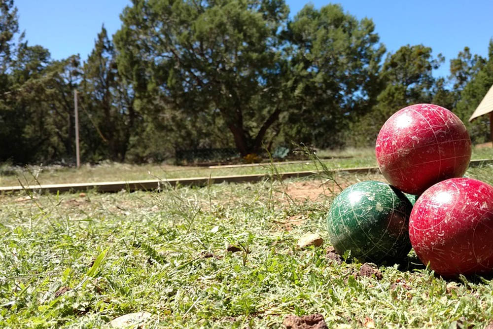 Set of Bocce Balls on the grass 960