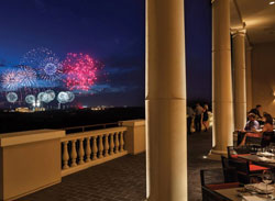 View of the Outside Dining while watching the Fireworks at Capa Restaurant Four Seasons Orlando Fl