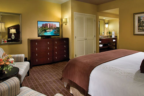 View of a King Suite Bedroom at the Caribe Royale in Orlando