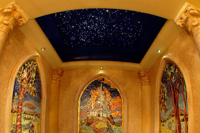 View of the Jacuzzi Tub Ceiling in the Bathroom at Cinderella Suite at Disney World
