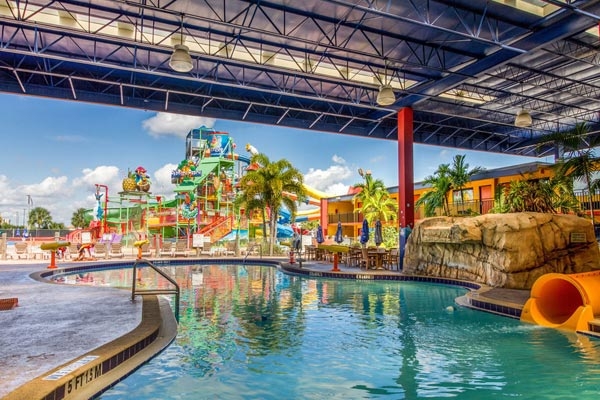 View of the Water Park from under the Canopy at Coco Key Resort in Orlando 600