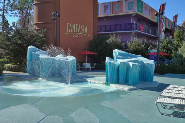 Kids Splash Park by the Fantasia Pool at the Disney All-Star Movies
