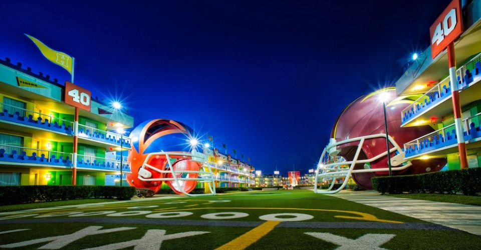 Evening in the Football Field at the Disney All-Star Sports Resort