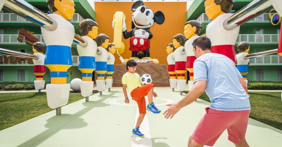 Family playing ball at the Disney All Star Sports Resort 960