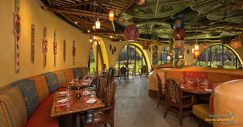 Seating in the Sanaa Restaurant at the Disney Animal Kingdom Kidani Village Lodge 960