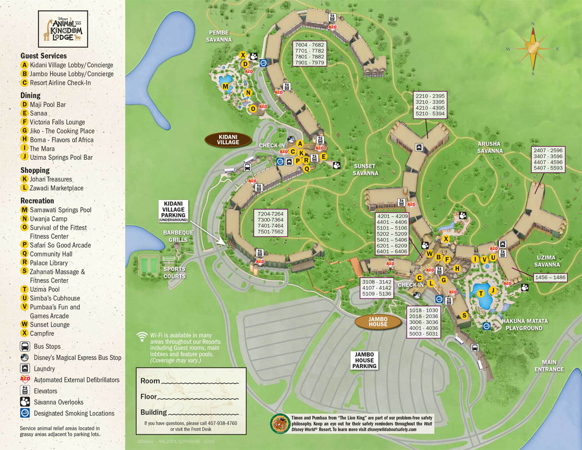 Animal Kingdom Resort Map from 2017