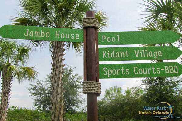Street sign to Jambo House and Kidani Village at the Disney Animal Kingdom Lodge 600