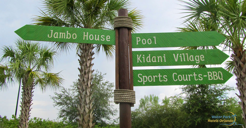 Street sign to Jambo House and Kidani Village at the Disney Animal Kingdom Lodge 960