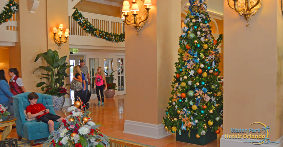 Christmas entryway at Disney Beach Club Resort 960