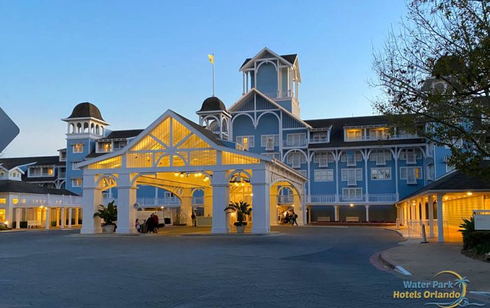 Front Entrance to the Disney Beach Club in the evening 1000