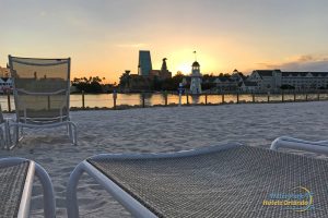 Watching a beautiful sunset from the beach of the Disney Beach and Yacht Club Resort 1000