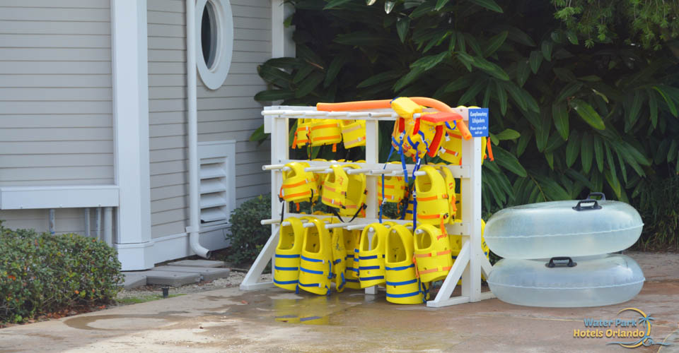 Life Vests and Floats for the Stormalong Bay water park at the Disney Beach and Yacht Club Resort 960