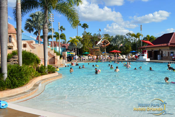 Disney’s Caribbean Beach Resort Pool - Water Slides - Zero Entry