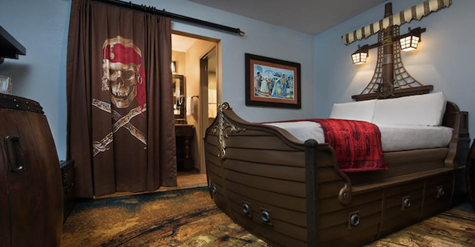 Pirate Ship Room with 2 Queens at Disney Caribbean Beach Resort 960