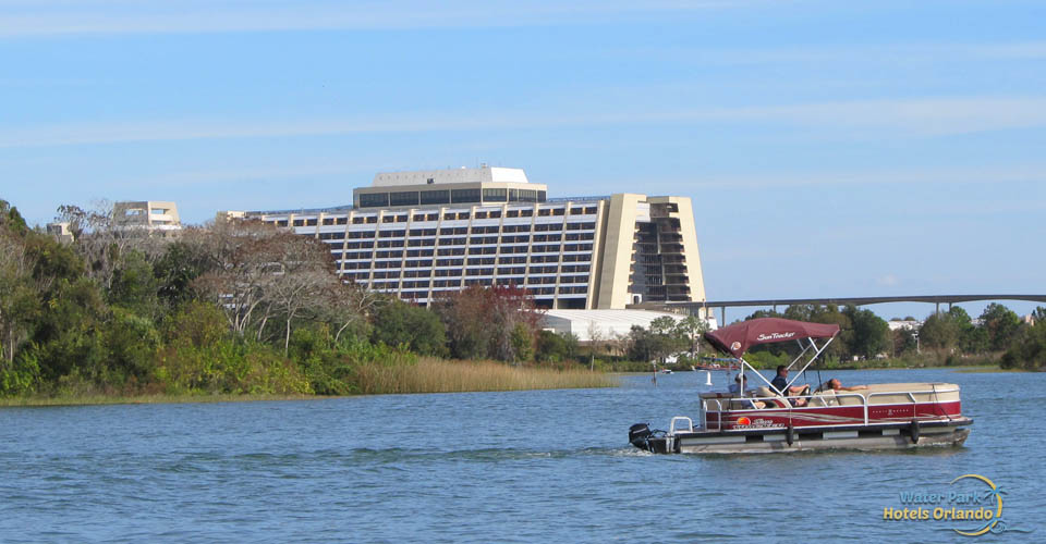 Disney Contemporary Resort with Boat on the Seven Seas Lagoon 960
