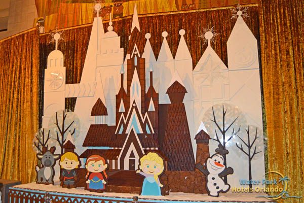 Full Display of the Frozen Gingerbread display at the Disney Contemporary Resort 600
