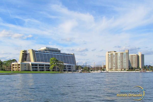 Disney Contemporary Resort view from the Bay Lake on a boat 600